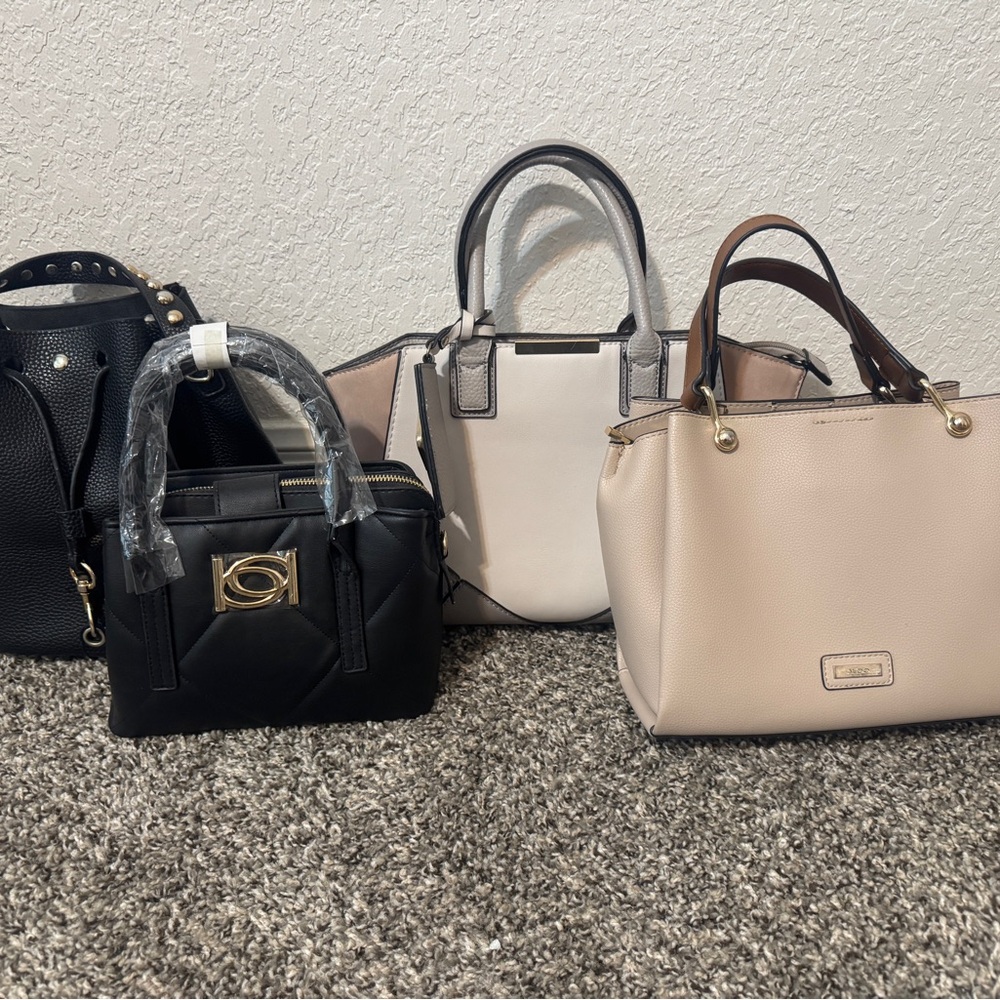 Elegant Cream and Black Women's Handbag